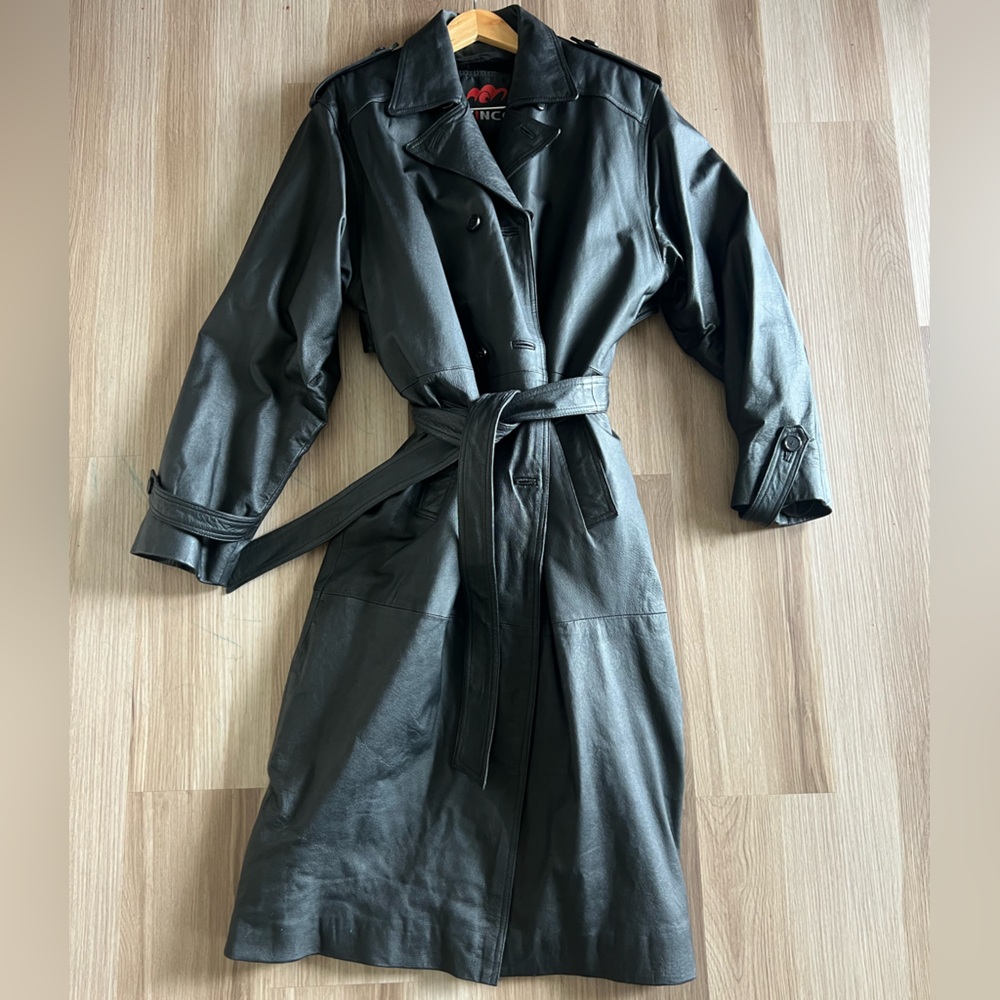 Vintage Genuine Leather Trench Coat